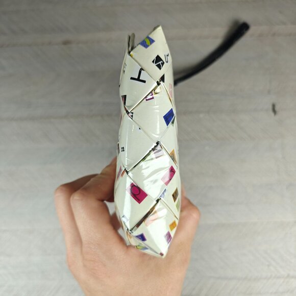 Nahui Ollin Woven Candy Wrapper Clutch Wristlet Zip Bag - Picture 7 of 8